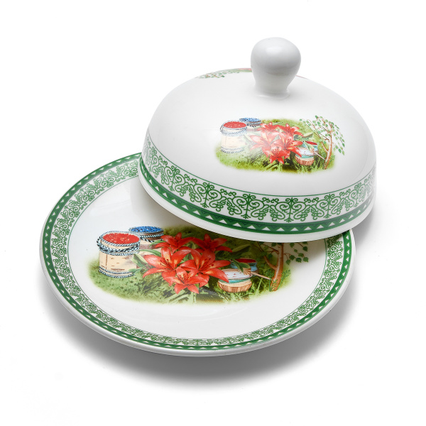 Масленка круглая "Лилии с ягодами"